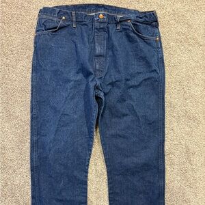 Wrangler Jeans 44x32 Blue Dark VTG 70s Cowboy Cut 13MWZ USA Made Western Scovill